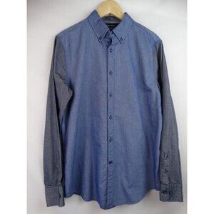 Nautica Men's Shirt Size Medium Blue Slim Fit Long Sleeve Button Down Top